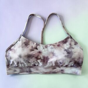 Lululemon Flow Y Nulu Bra Diamond Dye Pink Bliss Graphite Purple 12 Yoga Spring